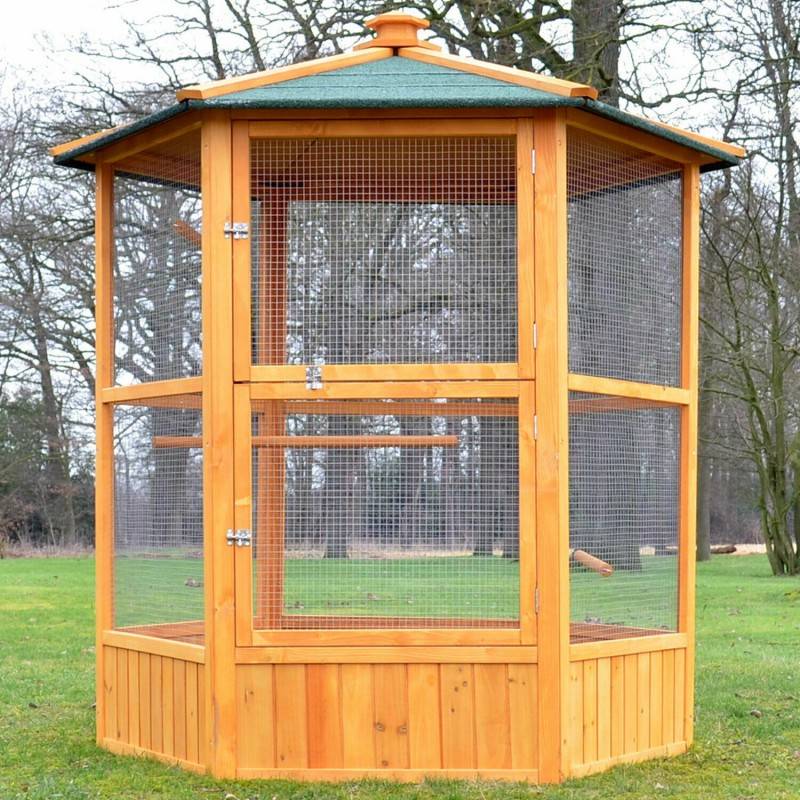 BB Loisir - Voliere Cage a oiseaux en bois de haute qualite 6 coins 160x123cm Modele Maxi 308 - Image 1