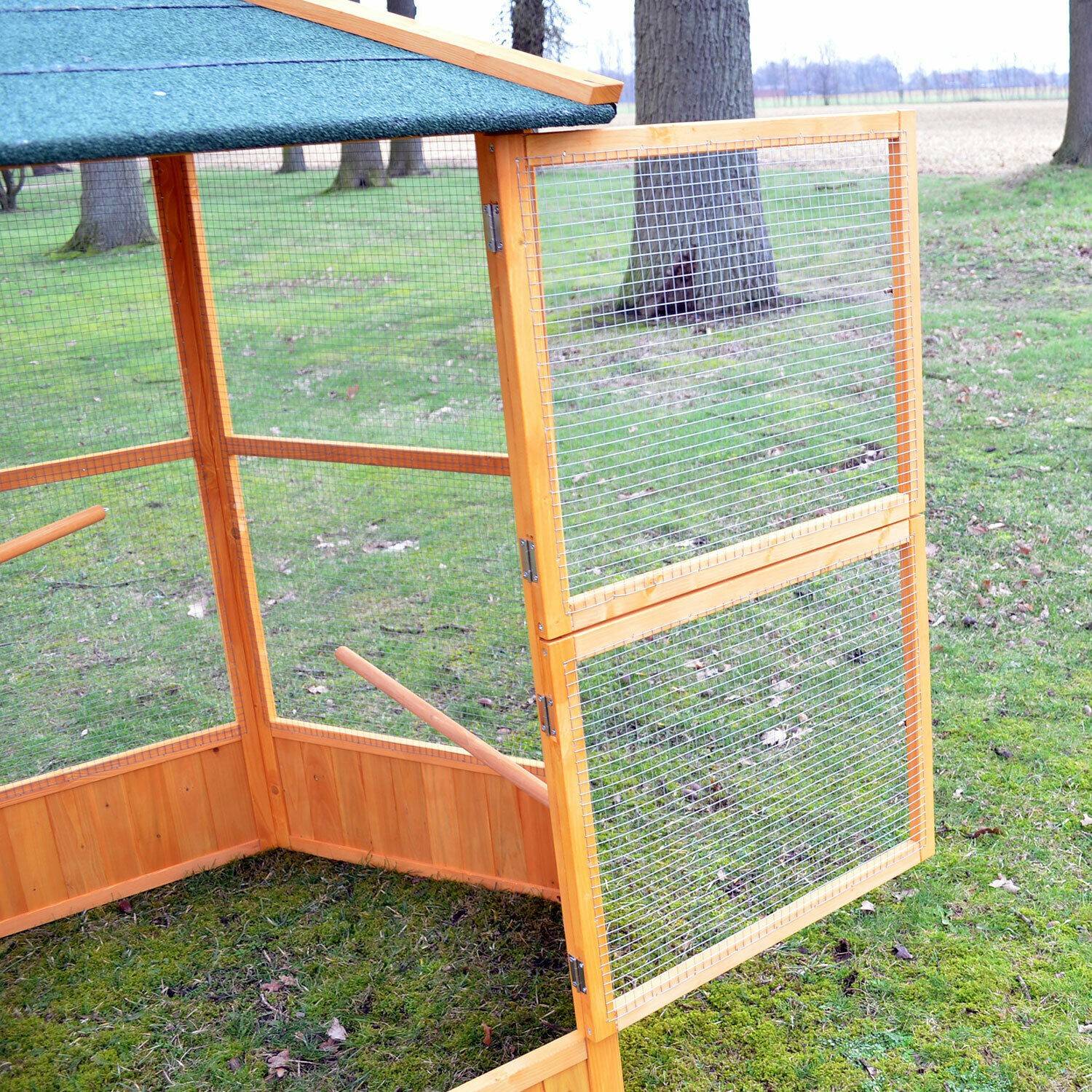 BB Loisir - Voliere Cage a oiseaux en bois de haute qualite 6 coins 160x123cm Modele Maxi 308 - Image 3