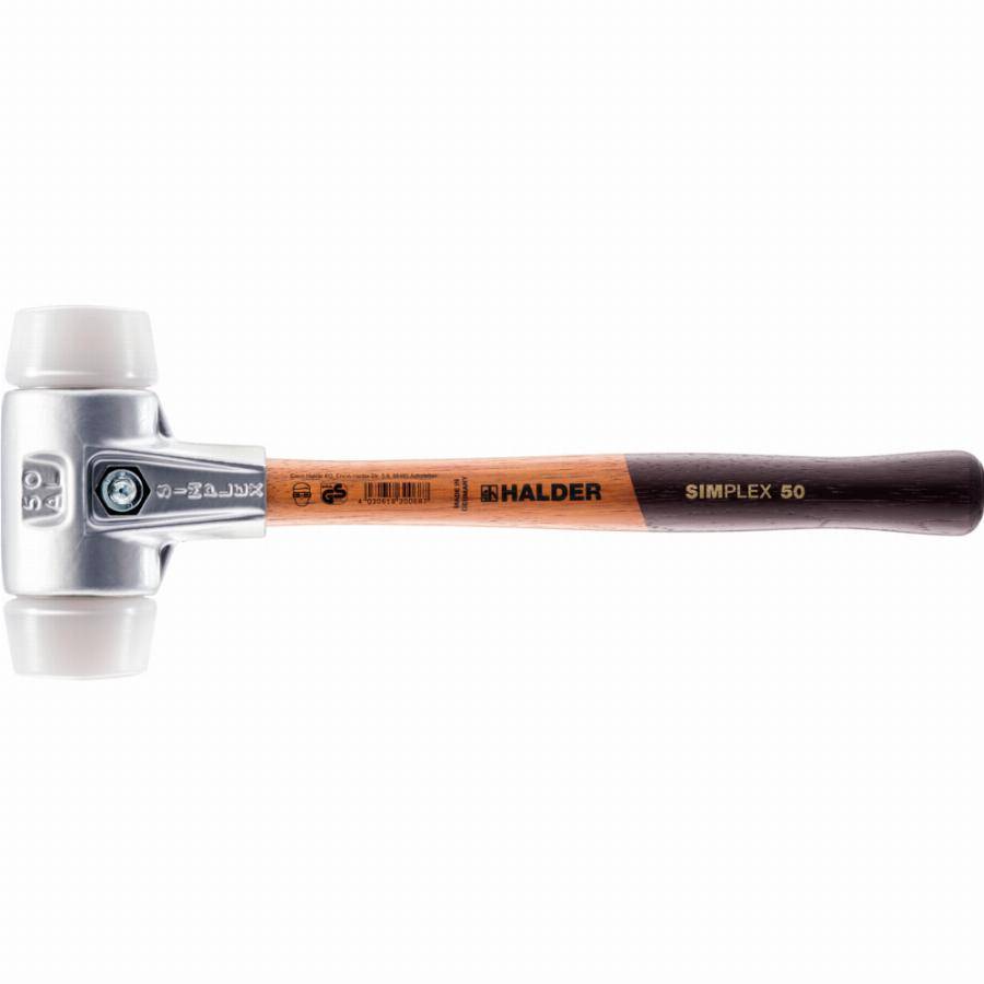 Maillet HALDER SIMPLEX Superplastique avec boîtier en aluminium et manche en bois - D=60 mm - 3107.060