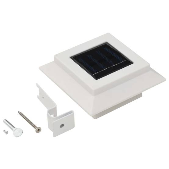 Lampe d'extérieur - Lampe de jardin solaire à LED carrée 6 pcs 12 cm Blanc - Image 6