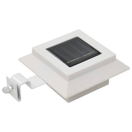 Lampe d'extérieur - Lampe de jardin solaire à LED carrée 6 pcs 12 cm Blanc - Image 3