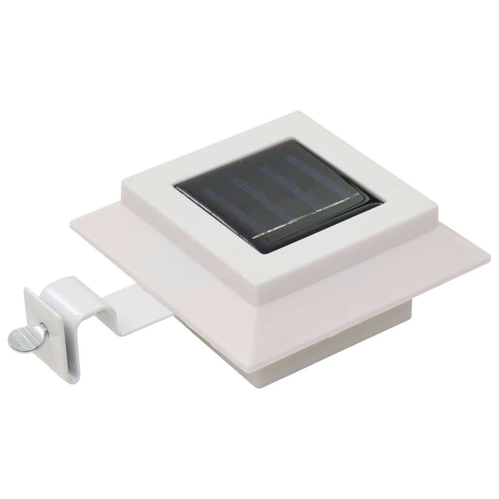 Lampe d'extérieur - Lampe de jardin solaire à LED carrée 6 pcs 12 cm Blanc - Image 3