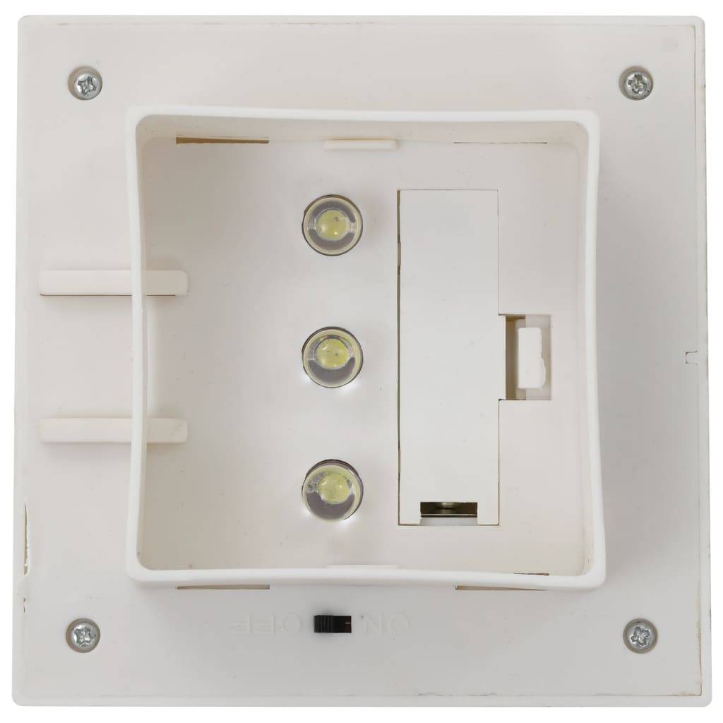 Lampe d'extérieur - Lampe de jardin solaire à LED carrée 6 pcs 12 cm Blanc - Image 8