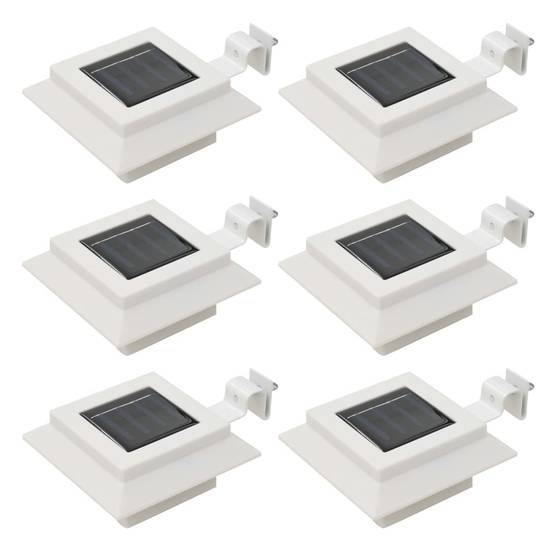Lampe d'extérieur - Lampe de jardin solaire à LED carrée 6 pcs 12 cm Blanc - Image 2