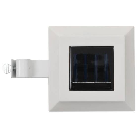 Lampe d'extérieur - Lampe de jardin solaire à LED carrée 6 pcs 12 cm Blanc - Image 5