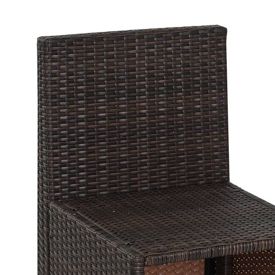 Salon de jardin 5 pièces résine tressée balcon terrasse 4 personnes encastrable marron kaki - ComfortXL Outdoor Living - Image 8