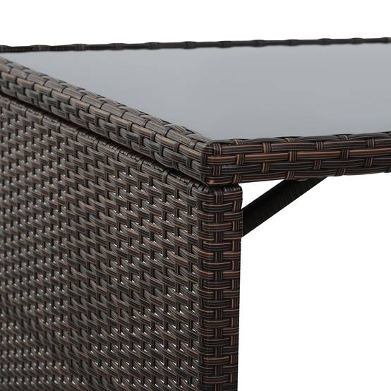 Salon de jardin 5 pièces résine tressée balcon terrasse 4 personnes encastrable marron kaki - ComfortXL Outdoor Living - Image 7