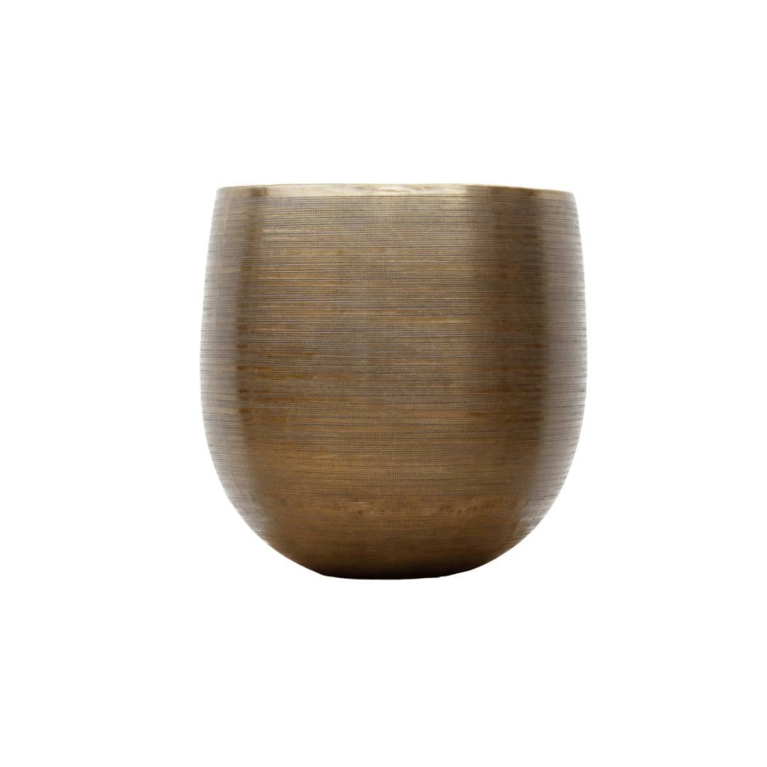 PANGIVO - Cache-pot métal doré 42 x 42 x 41 cm - PANGIVO
