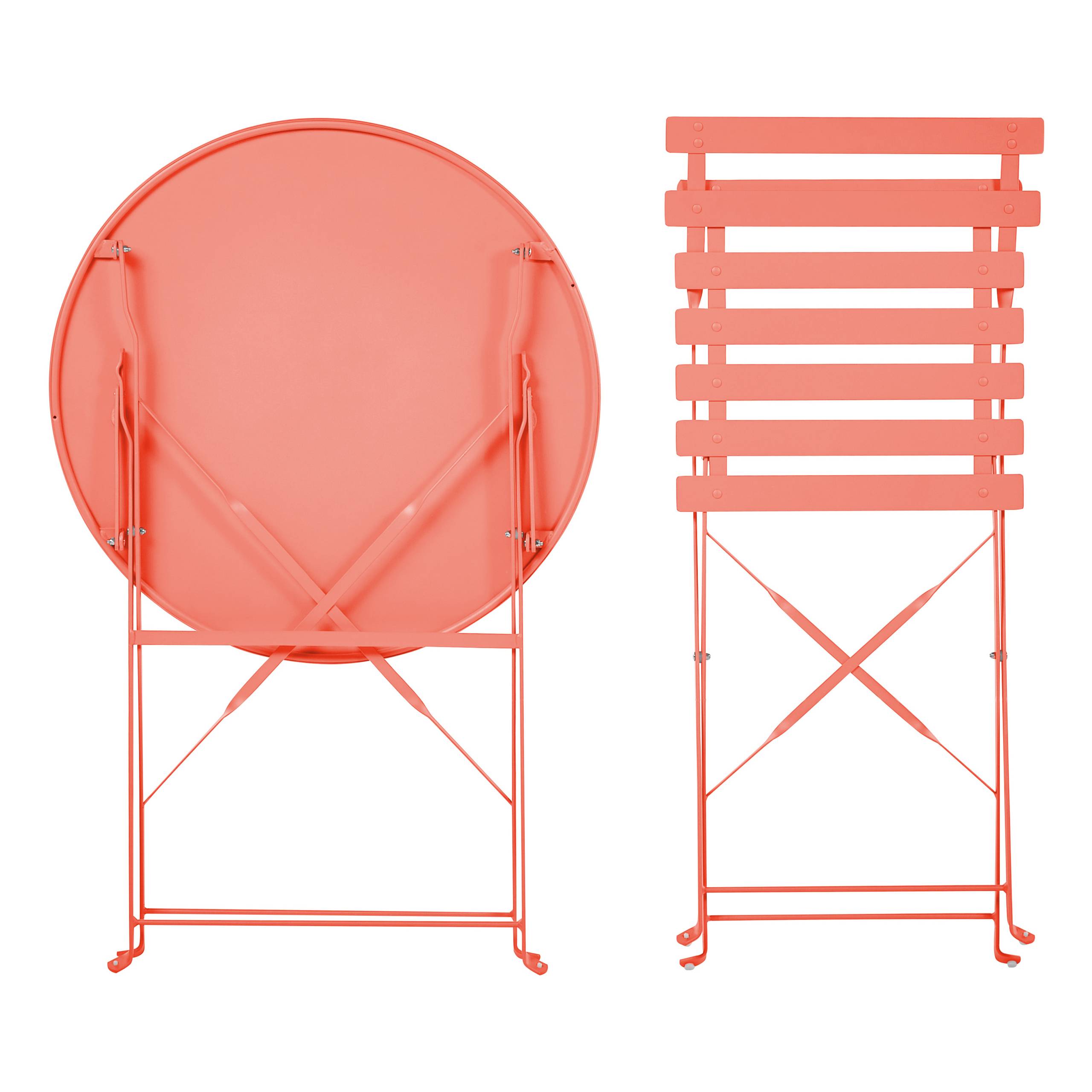 Beliani - Set de bistrot, 2 Personnes Acier Corail FIORI - Beliani - Imagen 7