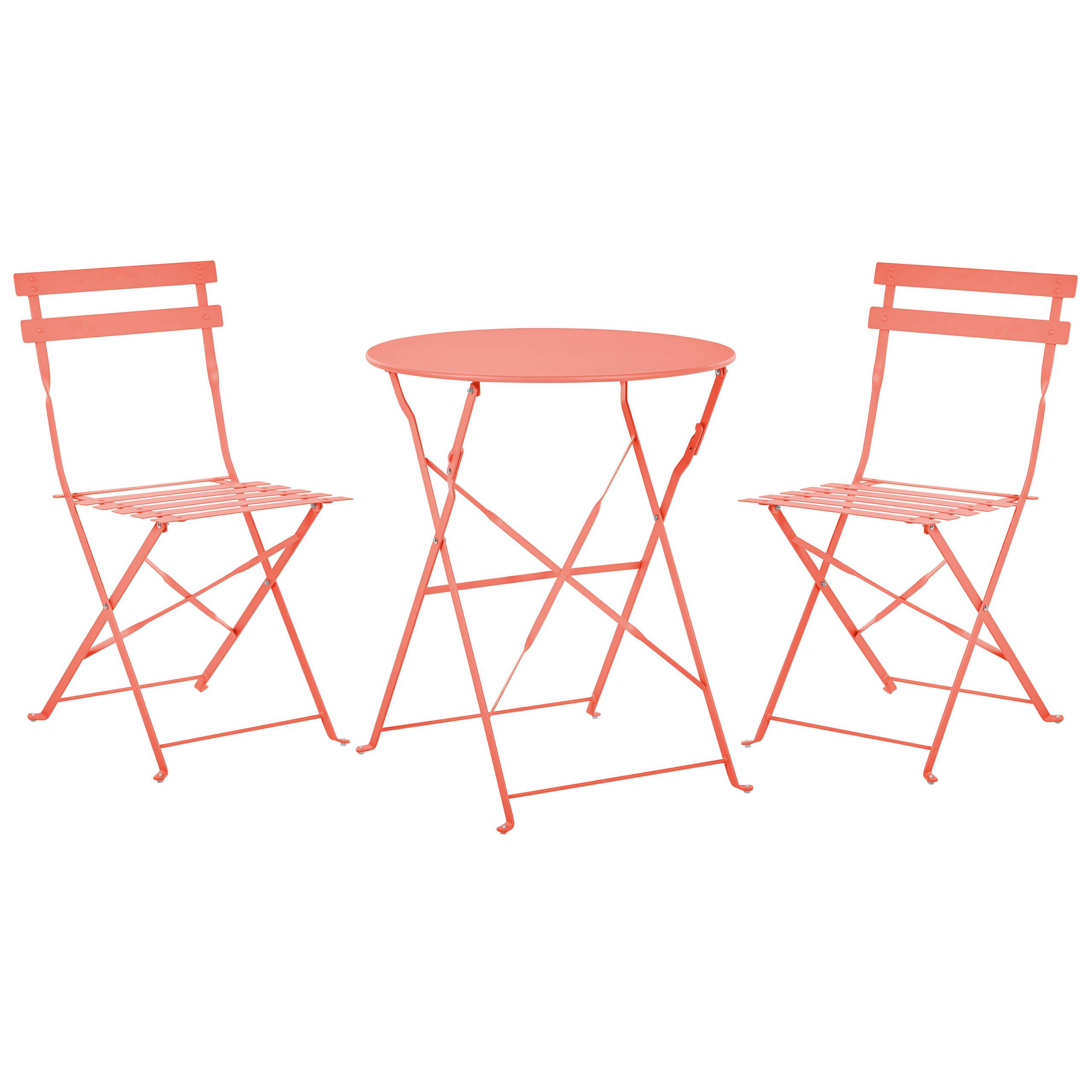 Beliani - Set de bistrot, 2 Personnes Acier Corail FIORI - Beliani - Imagen 2