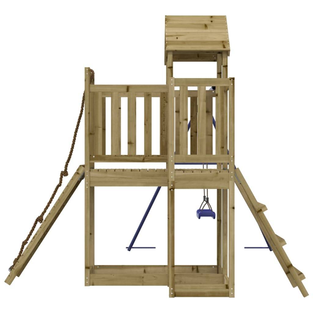 Helloshop26 - Aire de jeux d'extérieur balançoires toboggan portiques robuste jeux jardin 286 x 248 x 214 cm bois de pin imprégné - Imagen 4