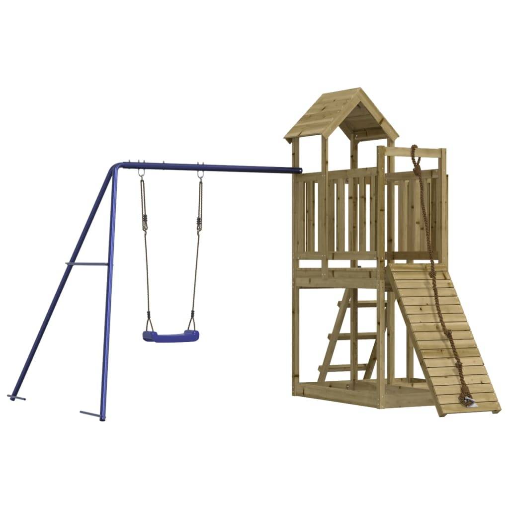 Helloshop26 - Aire de jeux d'extérieur balançoires toboggan portiques robuste jeux jardin 286 x 248 x 214 cm bois de pin imprégné - Imagen 2