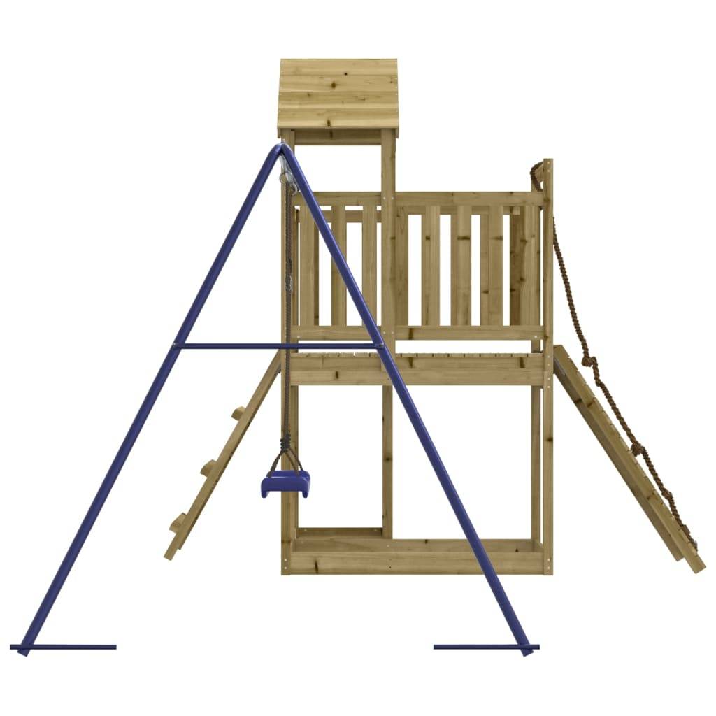 Helloshop26 - Aire de jeux d'extérieur balançoires toboggan portiques robuste jeux jardin 286 x 248 x 214 cm bois de pin imprégné - Imagen 5