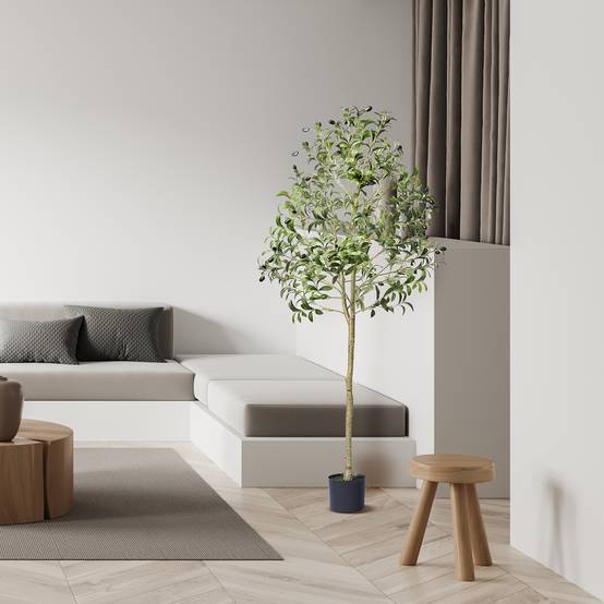 VEVOR Arbre artificiel Olivier 155 cm PE, pot, décoration style fausse plante pour intérieur/extérieur. - Image 8