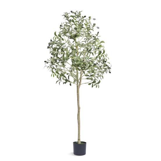 VEVOR Arbre artificiel Olivier 155 cm PE, pot, décoration style fausse plante pour intérieur/extérieur. - Image 1