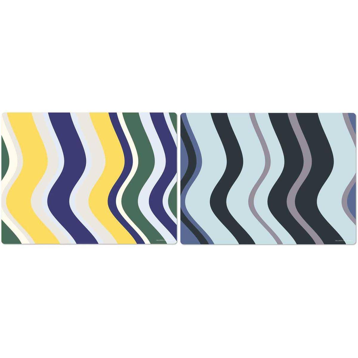 Set de table en vinyle 40 x 30 cm Wave II Lot de 2 sets de table motifs assortis - Imagen 1