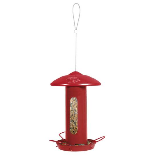 Mangeoire solo métal rouge H 44 cm pour oiseaux - Image 1