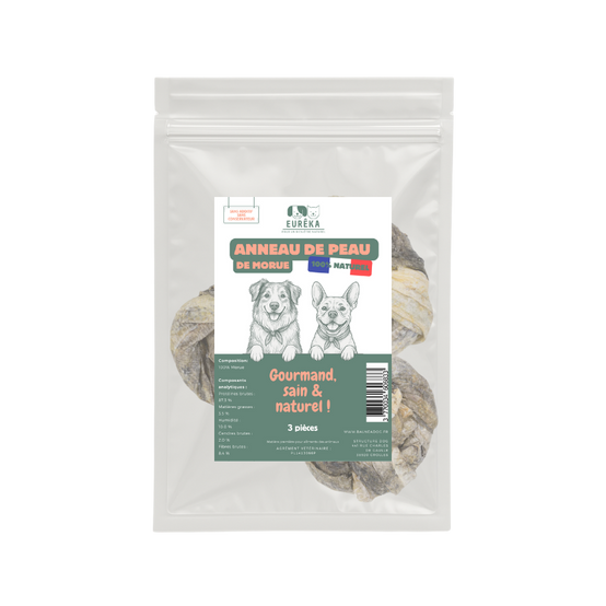 Anneaux de peau de morue pour chiens – Friandises naturelles riches en oméga-3, bon pour peau et pelage - Image 1