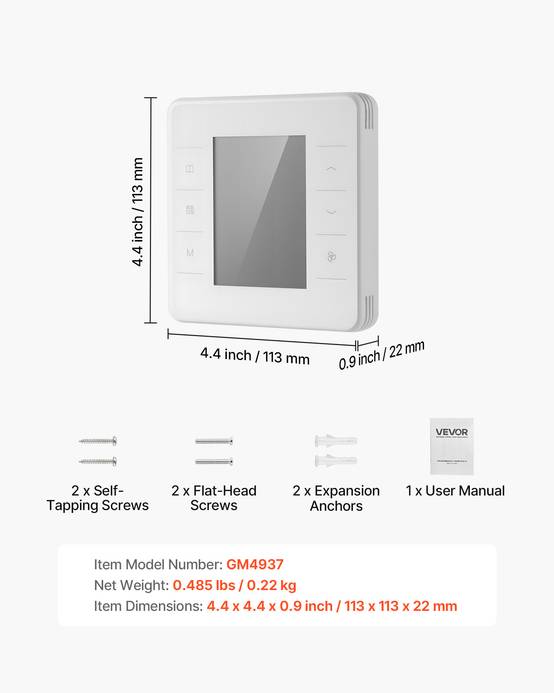 VEVOR Thermostat Programmable Domestique 7 Jours pour Pompe Chaleur Climatiseur - Image 7