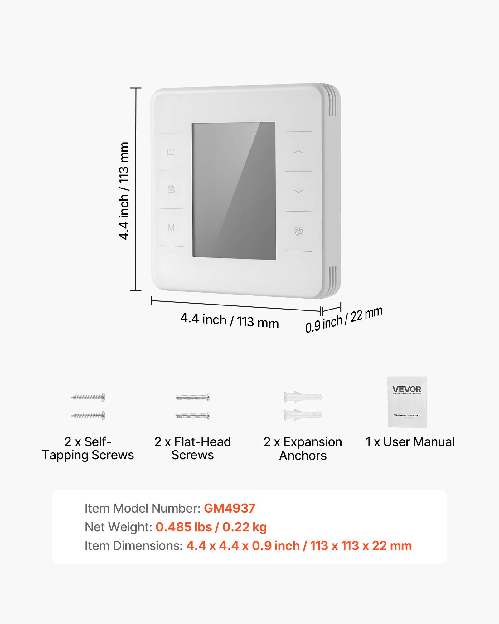 VEVOR Thermostat Programmable Domestique 7 Jours pour Pompe Chaleur Climatiseur - Image 7