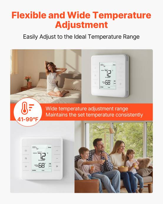 VEVOR Thermostat Programmable Domestique 7 Jours pour Pompe Chaleur Climatiseur - Image 4