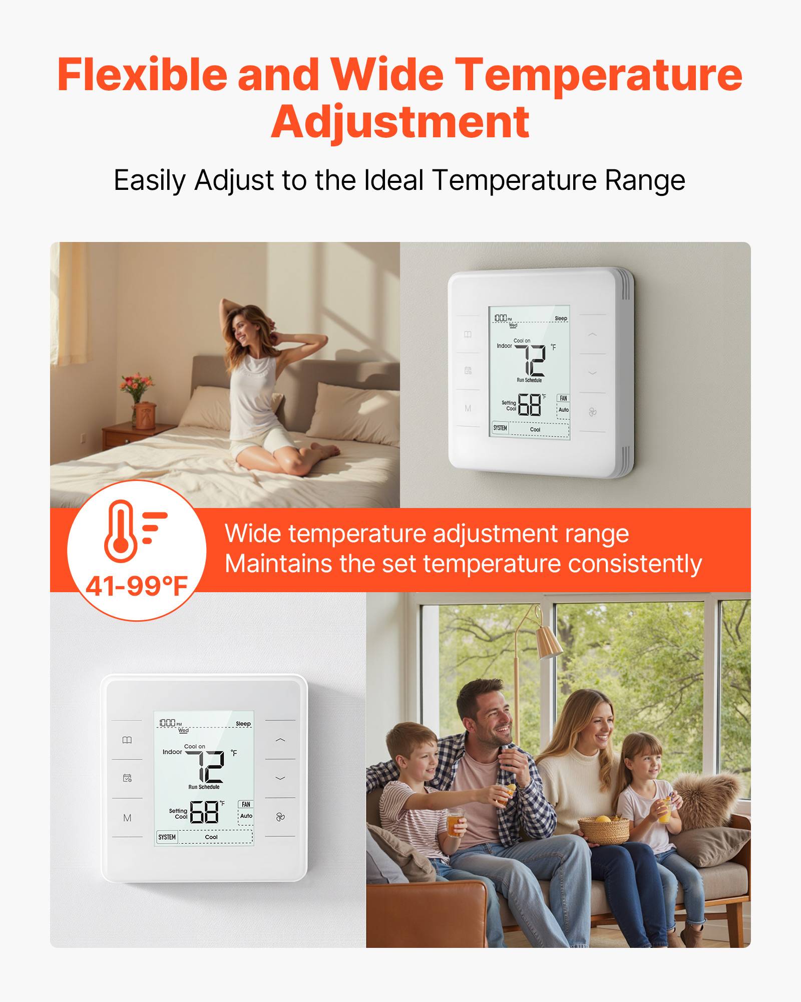 VEVOR Thermostat Programmable Domestique 7 Jours pour Pompe Chaleur Climatiseur - Image 4