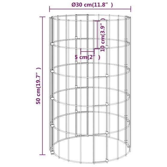 Jardinière | Lits surélevés à gabion circulaires 4 pcs Ø30x50/100/150/200 cm - Image 5