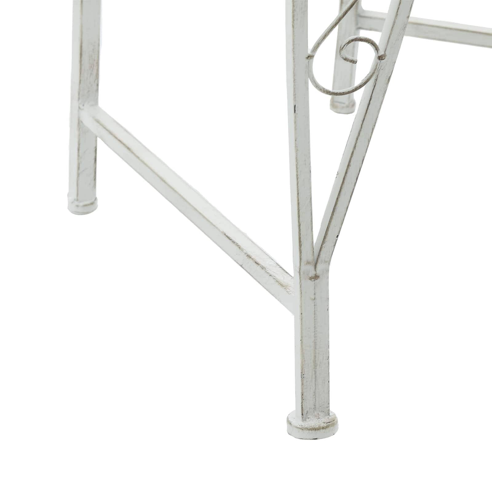 PANGIVO - Banc d'arbre acier blanc antique 160 x 160 x 89 cm - PANGIVO - Image 3