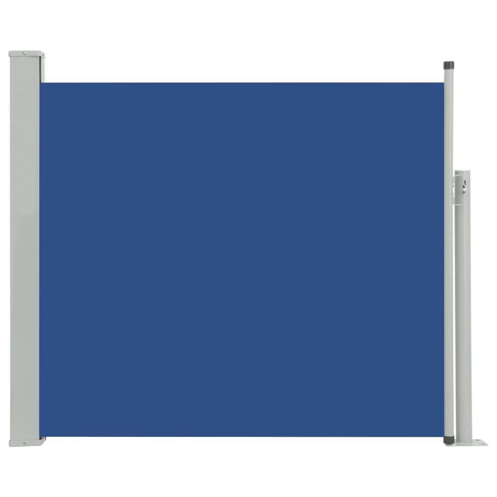 Helloshop26 - Auvent paravent store brise-vue latéral rétractable de patio jardin terrasse balcon protection visuelle écran 100 x 300 cm bleu - Imagen 1