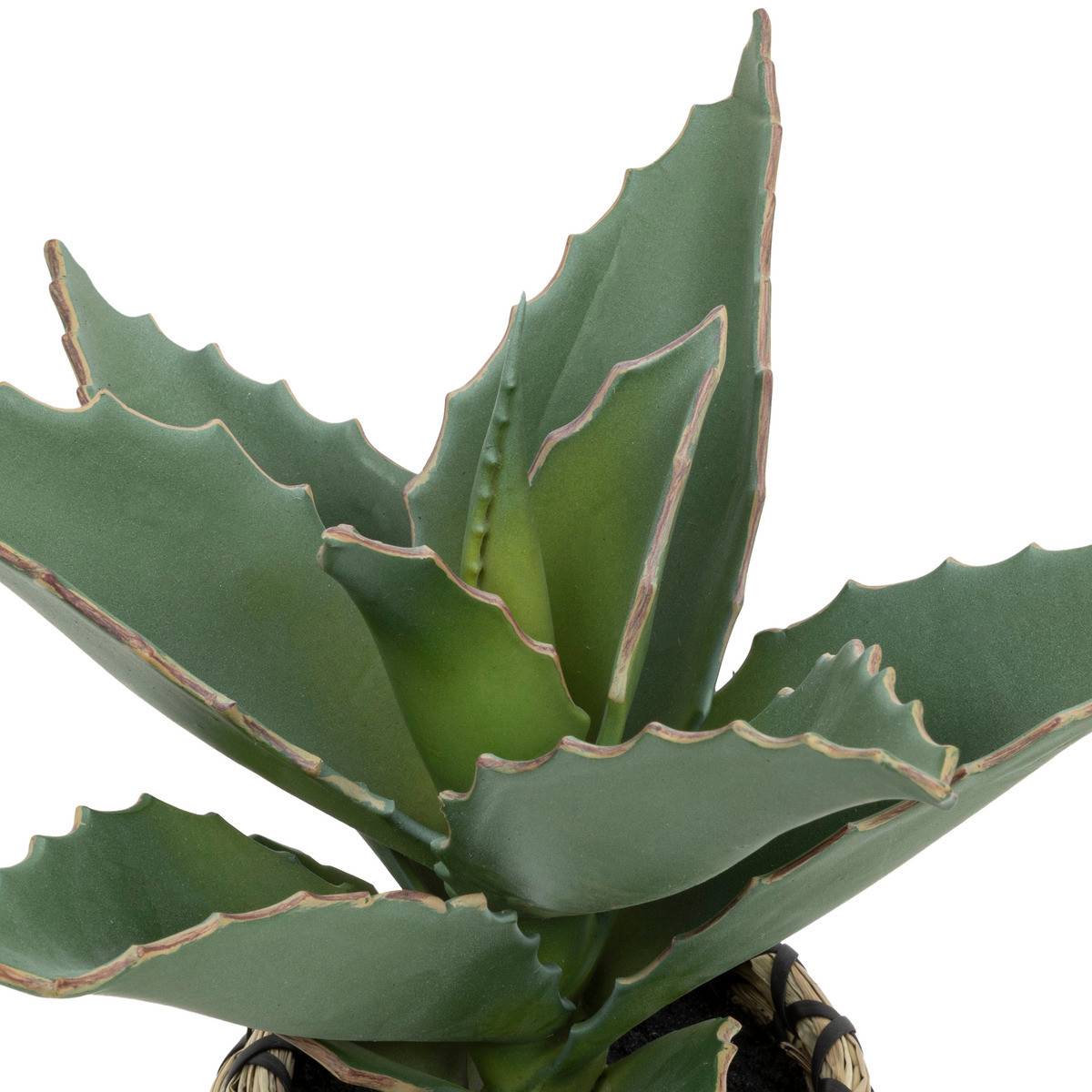 Plante artificielle Samouraï dans un pot tressé à la main H 26 cm - Image 2