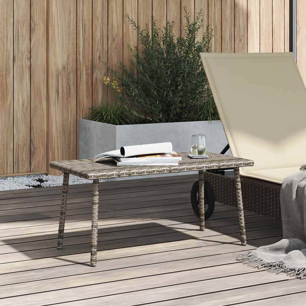 PANGIVO - Table basse de jardin rectangulaire gris résine tressée 80 x 40 x 37 cm - PANGIVO - Image 3