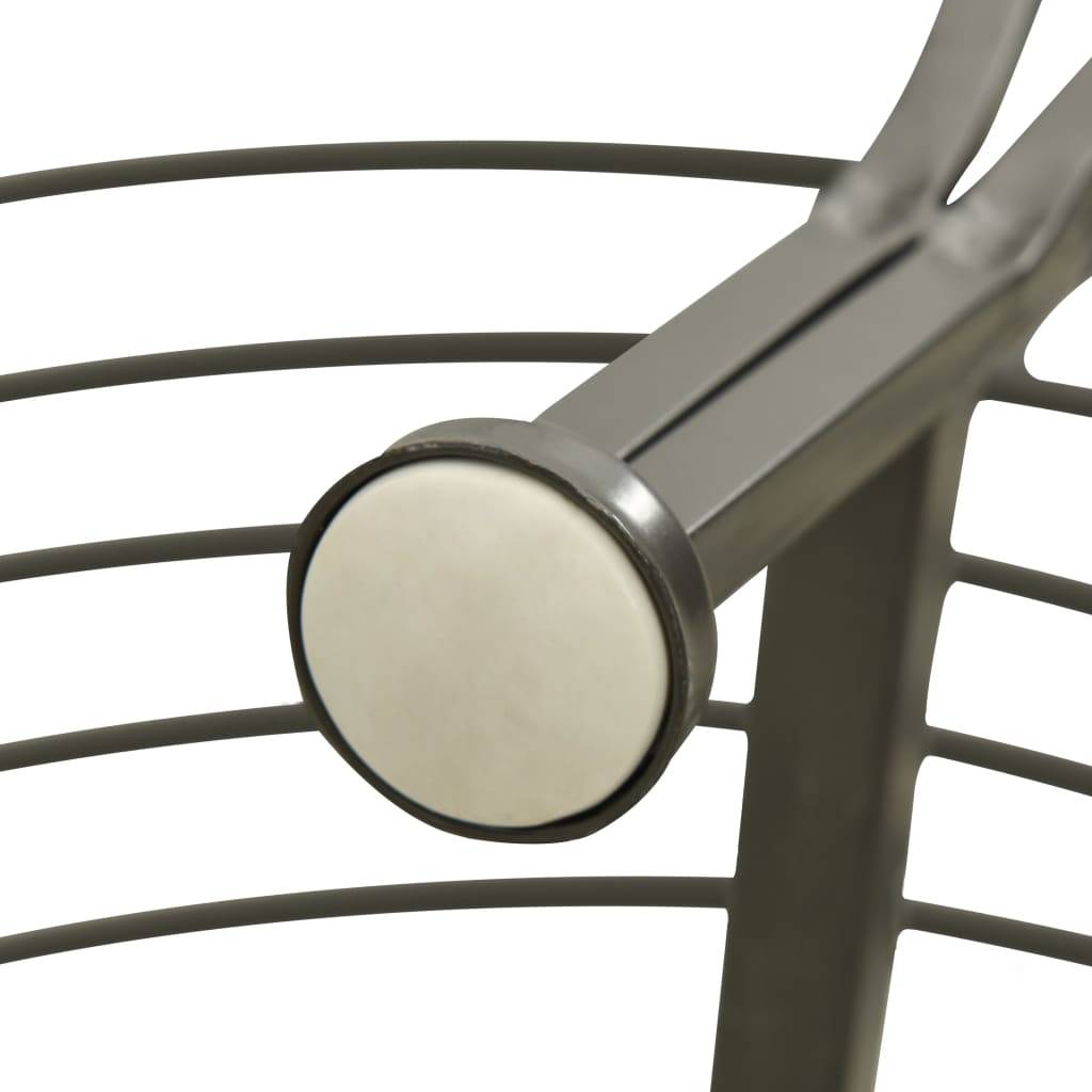 Helloshop26 - Banc de jardin meuble de patio d'extérieur terrasse circulaire de jardin 160 x 89 cm acier gris argenté - Imagen 6