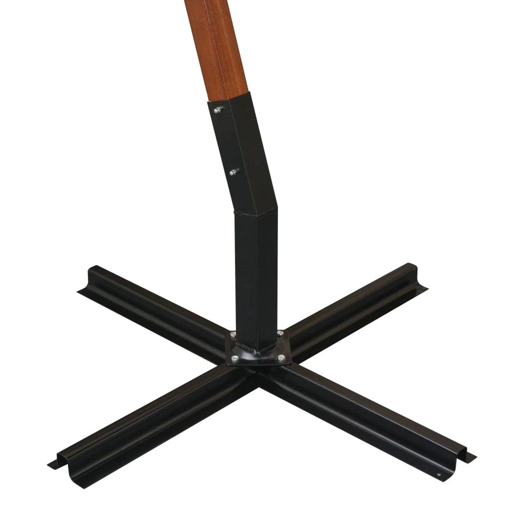 Helloshop26 - Parasol suspendu avec mât 3,5 x 2,9 m bois de sapin massif noir - Imagen 7