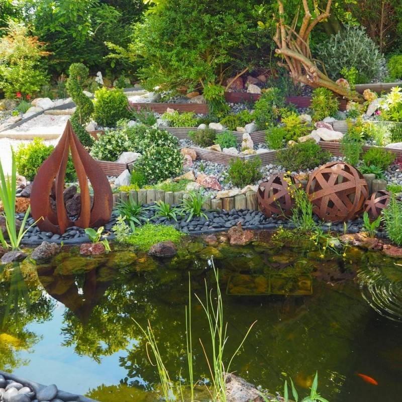 Jardinex - Déco jardin goutte métal rouillé - Rouille 120 cm - Jardinex - Imagen 3