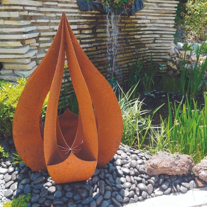Jardinex - Déco jardin goutte métal rouillé - Rouille 120 cm - Jardinex - Imagen 4