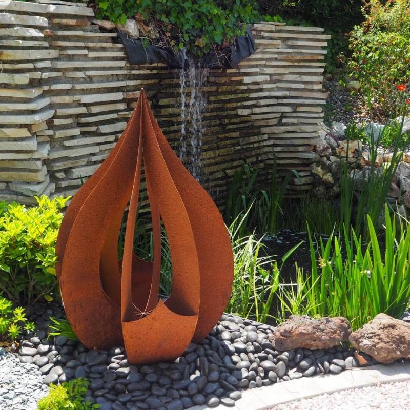 Jardinex - Déco jardin goutte métal rouillé - Rouille 120 cm - Jardinex - Imagen 6