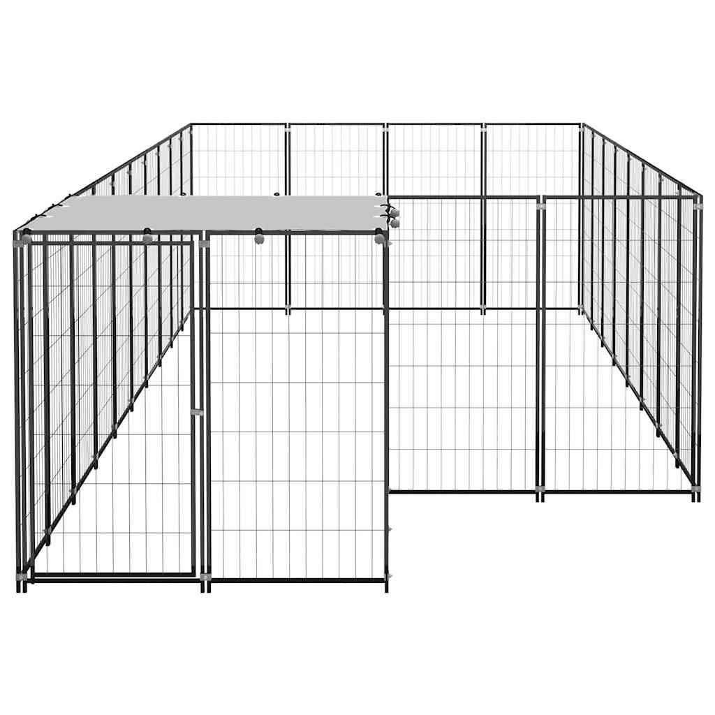 Vidaxl - Chenil Noir 10,89 m² Acier vidaXL 3082207 - Imagen 5
