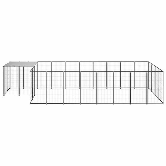 Vidaxl - Chenil Noir 10,89 m² Acier vidaXL 3082207 - Imagen 7