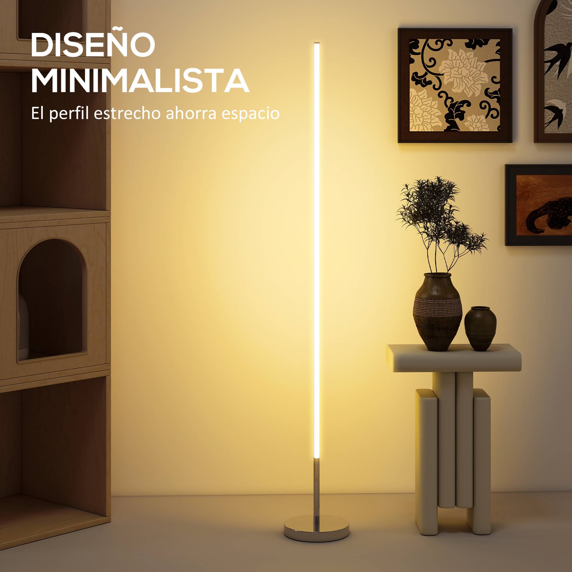 Lampadaire gris argenté salon teinte lumineuse ajustable avec télécommande magnétique - Image 7