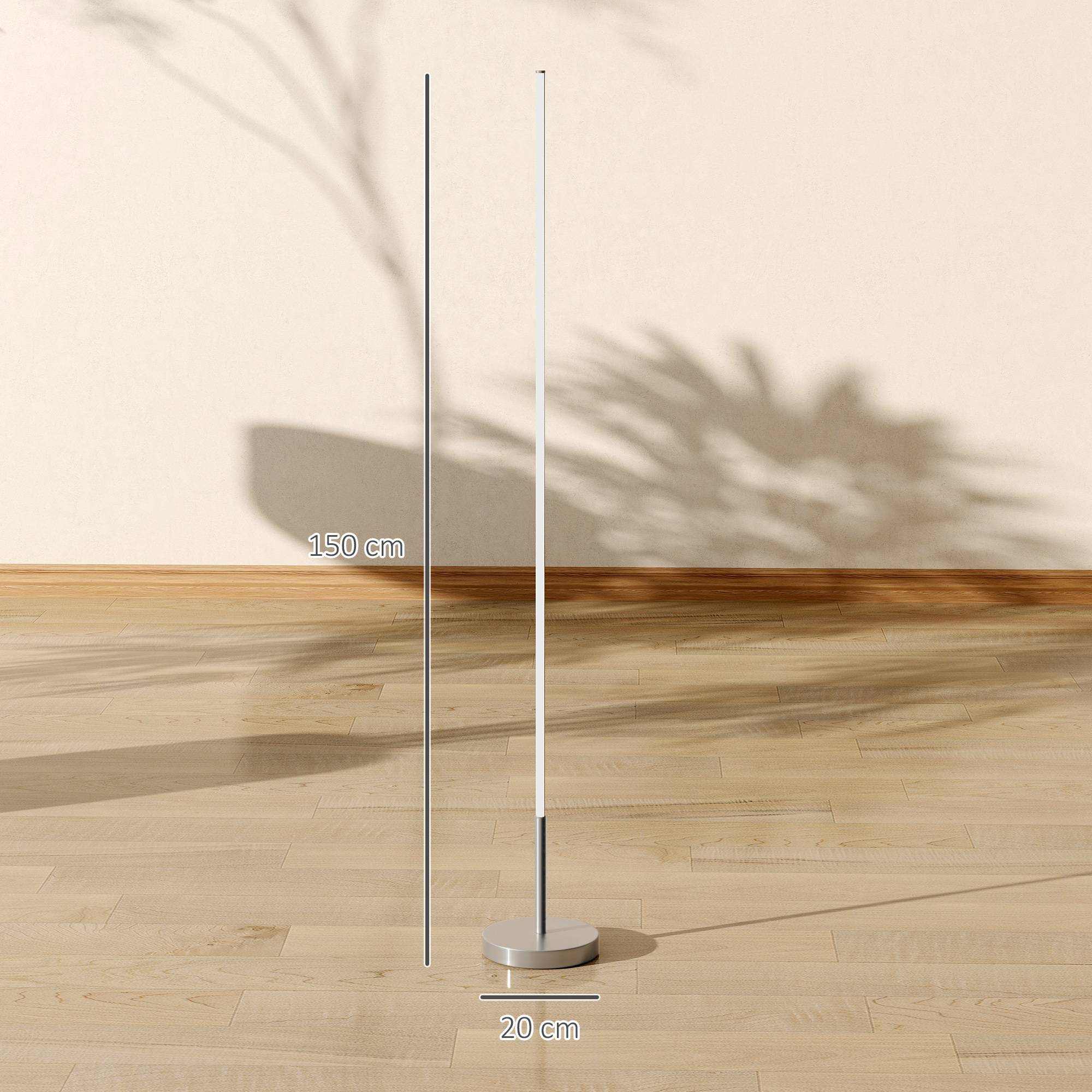 Lampadaire gris argenté salon teinte lumineuse ajustable avec télécommande magnétique - Image 5