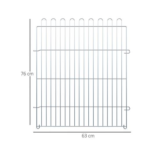 Clôture pliante pour chien en 8 parties, 63 x 76 cm, avec 1 portillon et cadre en acier, couleur argent, idéale pour jardin et terrasse. - Image 5