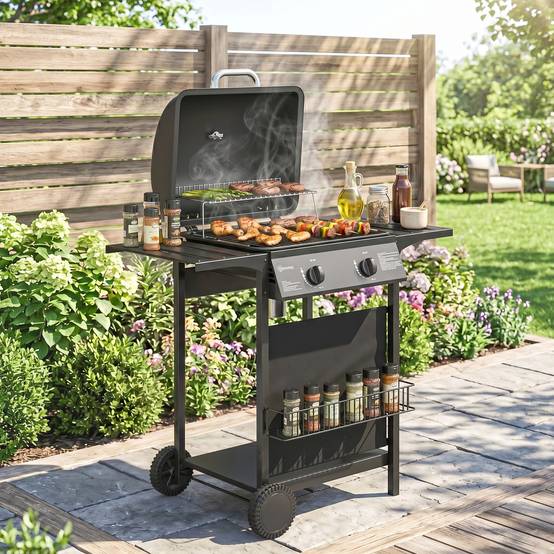 PANGIVO - Barbecue gaz acier inoxydable gris 99 x 56 x 95 cm - PANGIVO - Image 10