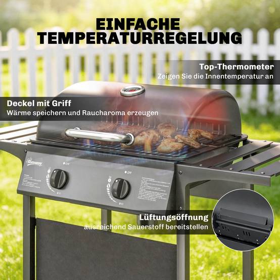 PANGIVO - Barbecue gaz acier inoxydable gris 99 x 56 x 95 cm - PANGIVO - Image 8