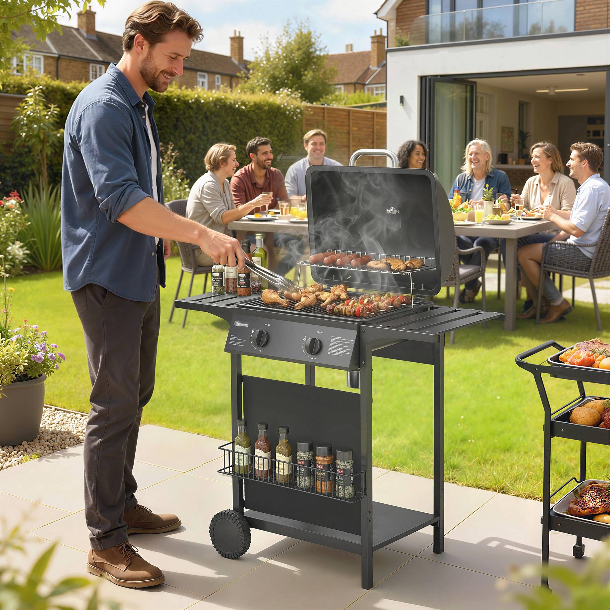 PANGIVO - Barbecue gaz acier inoxydable gris 99 x 56 x 95 cm - PANGIVO - Image 3