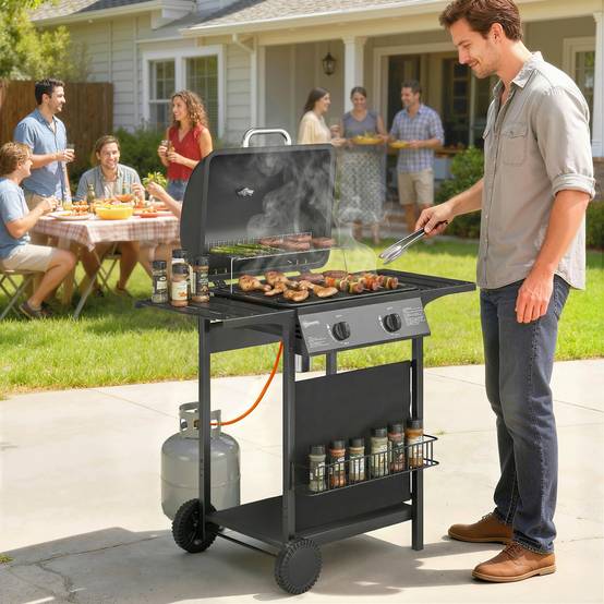 PANGIVO - Barbecue gaz acier inoxydable gris 99 x 56 x 95 cm - PANGIVO - Image 4