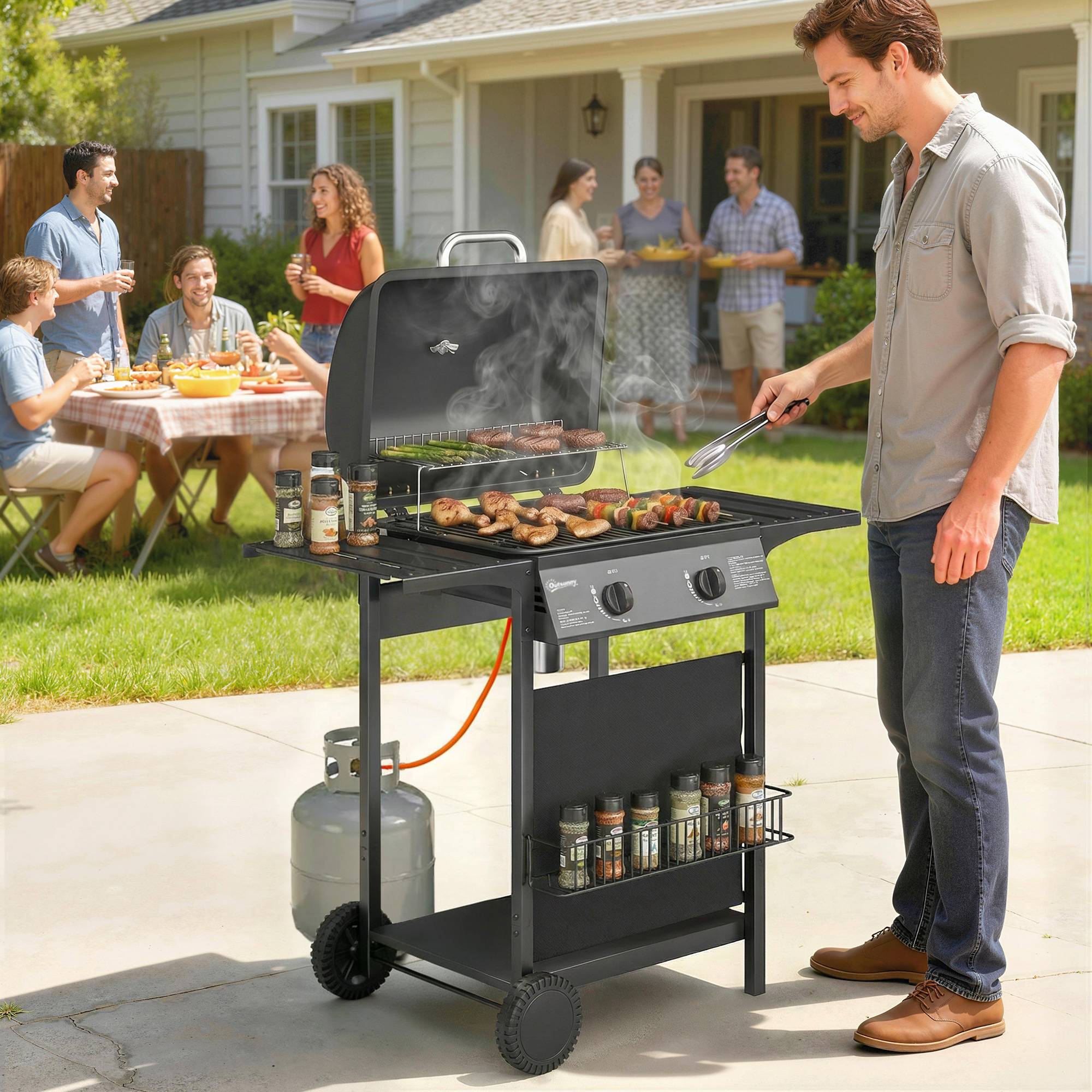 PANGIVO - Barbecue gaz acier inoxydable gris 99 x 56 x 95 cm - PANGIVO - Image 4