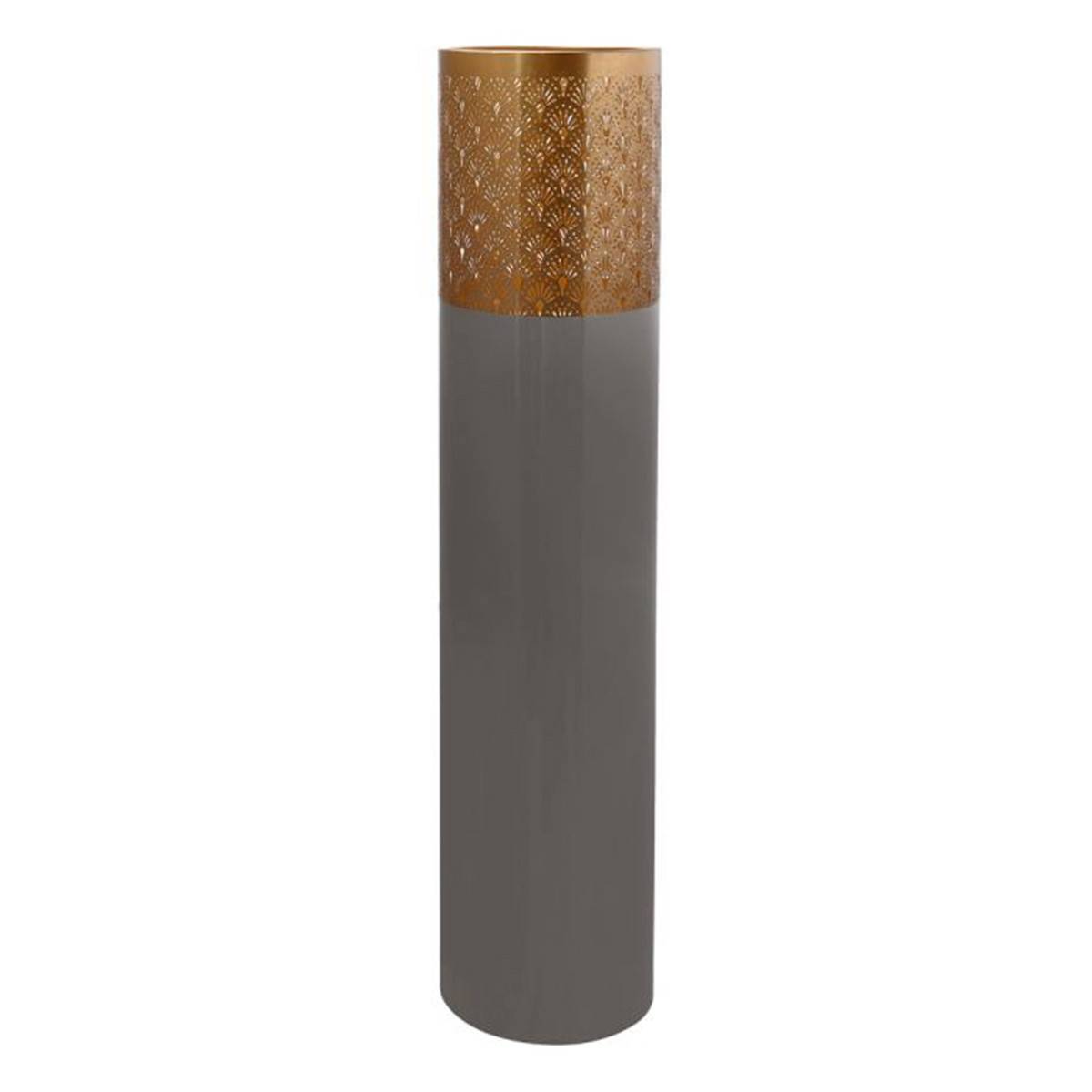 Paris Prix - Vase Rond Design "Decoa" 121cm Gris & Or - Image 1
