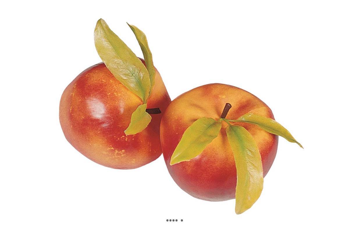 Artificielles - Pomme artificielle géante et feuilles X 2 Plastique soufflé D 150 mm - Imagen 1