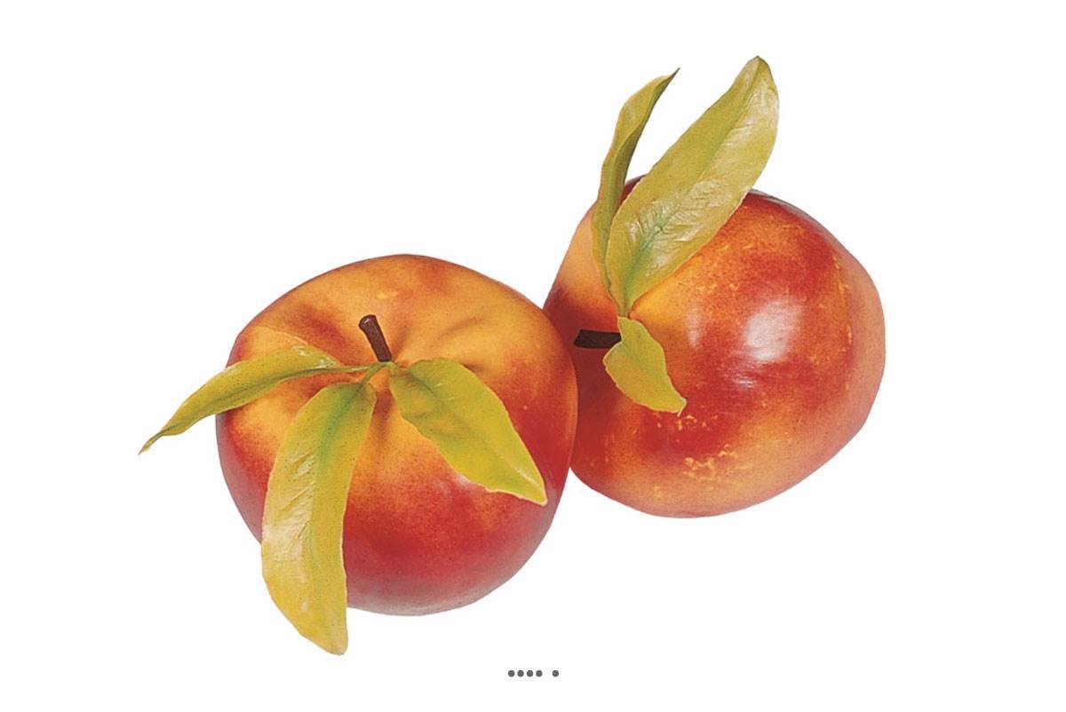 Artificielles - Pomme artificielle géante et feuilles X 2 Plastique soufflé D 150 mm - Imagen 2