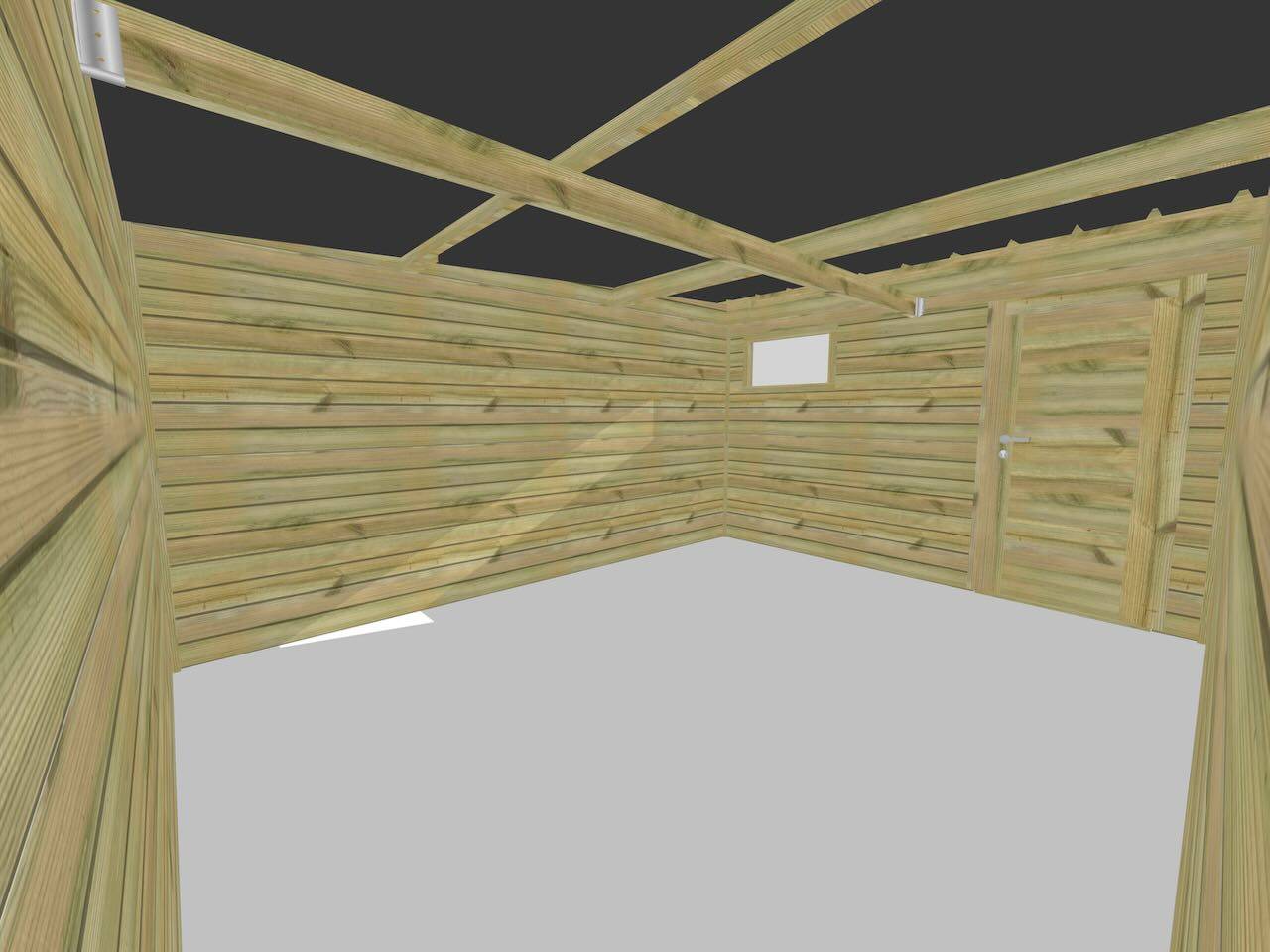 ABRI DE JARDIN bois  autoclave 27mm - 4,44x4,34m / 19m2 - Bac acier - Abri Français - Image 5